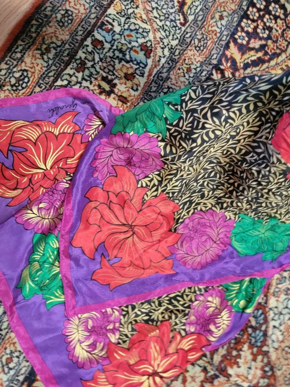 Vintage Scarf by Laura Geraldi 100% Silk